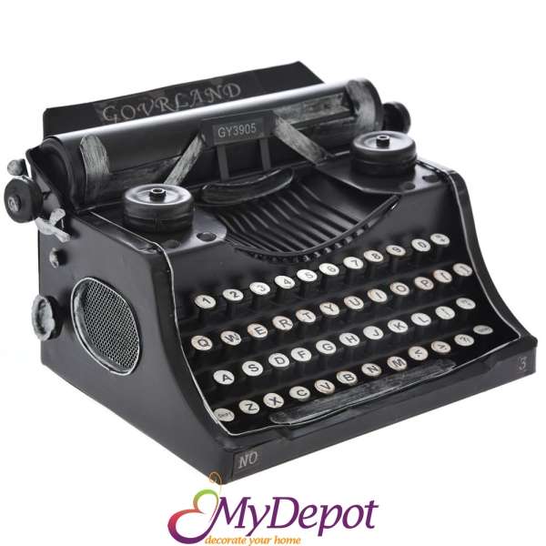 Декоративна пишеща машина, метал, 23х18х14 см
