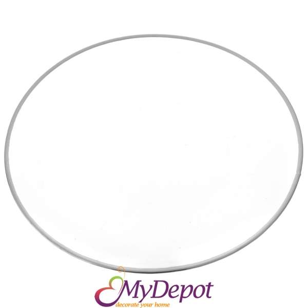 Стъклена чиния със сребърен кант, Ф 30 см