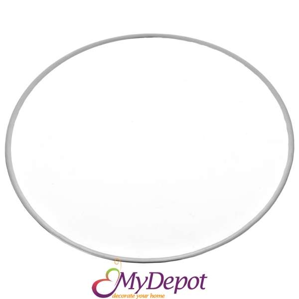 Стъклена чиния със сребърен кант, Ф 26 см