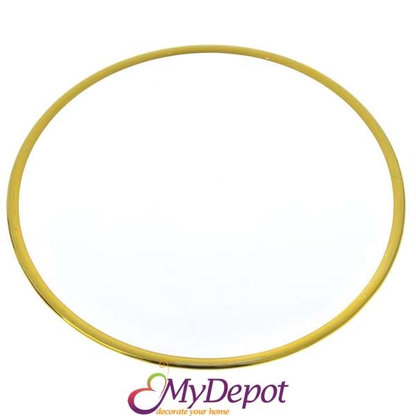 Стъклена чиния със златен кант, Ф 21 см