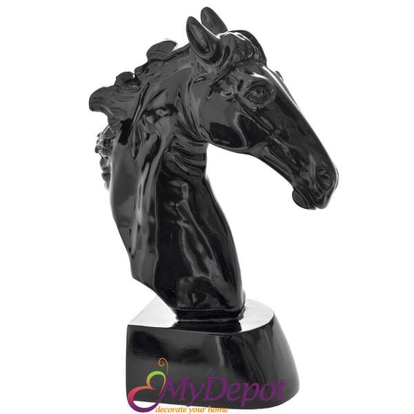 Полирезинова фигура, кон, черна