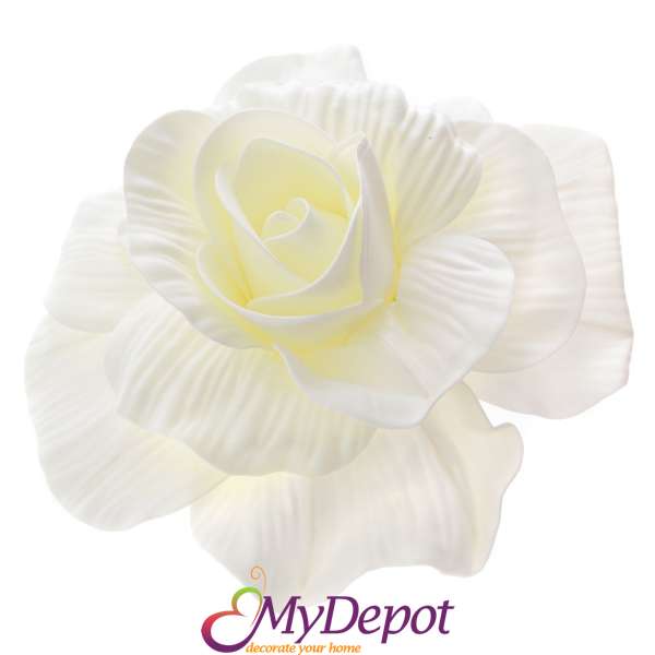 Роза от фломиран, бяла, Ф25 см