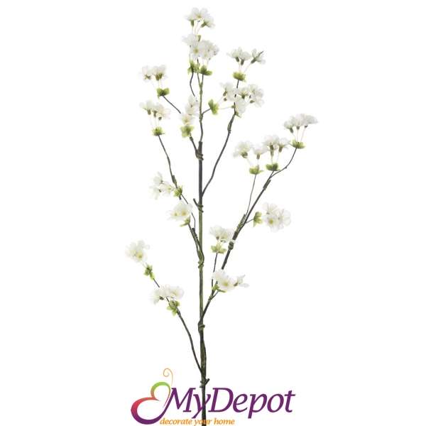 Клонка изкуствени бели цветчета, 70 см