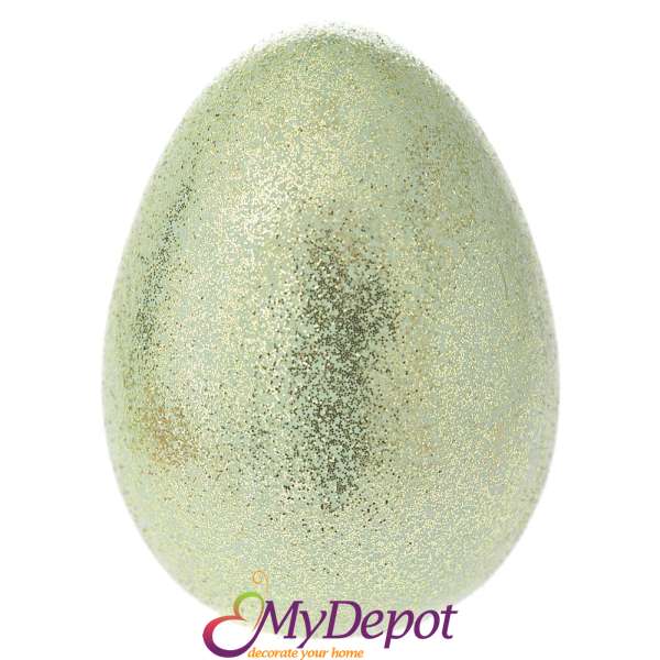 Керамично яйце, зелено с блясък, Ф 6,5х8,5 см