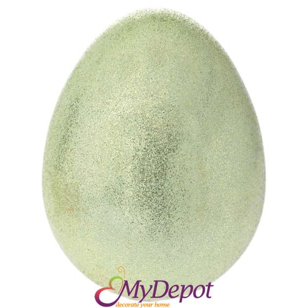 Керамично яйце, зелено с блясък, Ф 12х16 см
