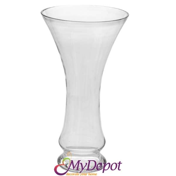 Стъклена ваза, Ф 22х40 см