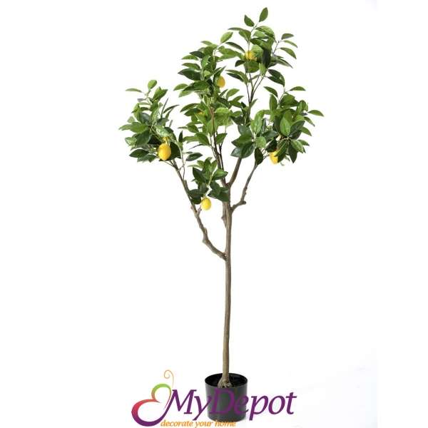 Изкуствено лимоново дърво в саксия, 150 см