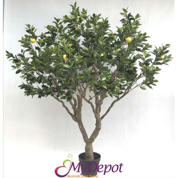 Изкуствено лимоново дърво в саксия, 250 см