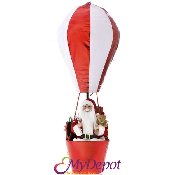 Дядо Коледа с балон за горещ въздух, 110 см