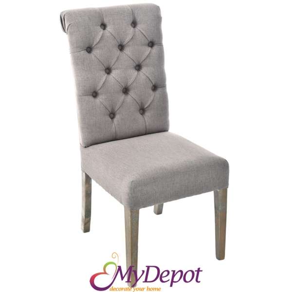 Стол със сива текстилна дамаска, 46х64х99 см