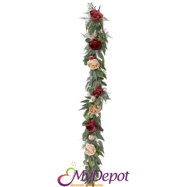 Гирлянд със заскрежени рози, 150 см