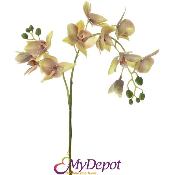 Клонка изкуствена орхидея, жълта, 90 см