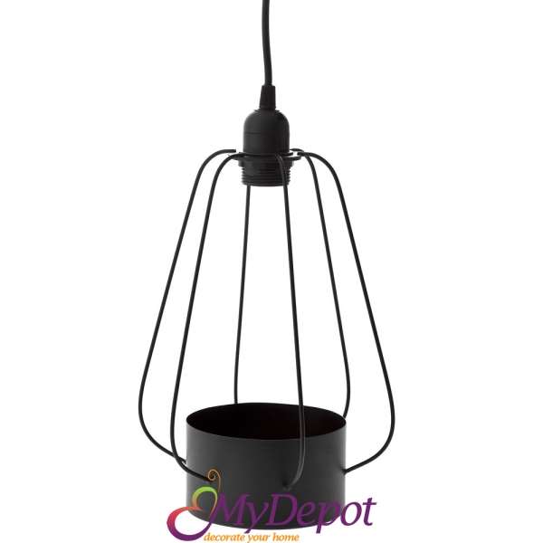 Метална лампа за таван с място за саксия, 29х39 см