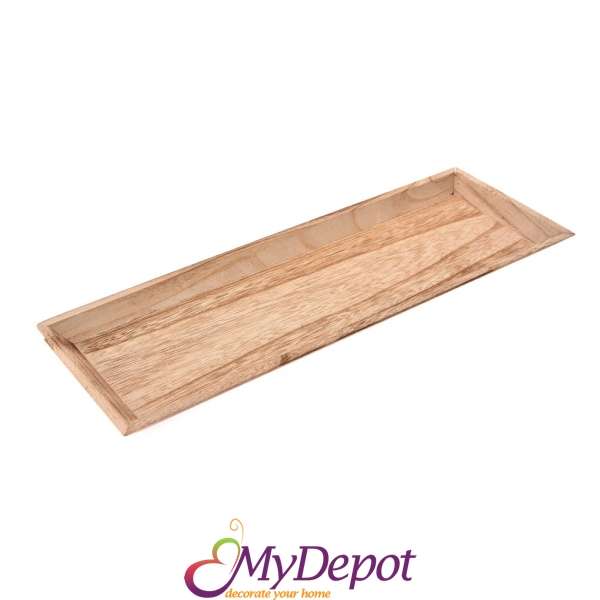 Дървен поднос, натурал, 44х16 см