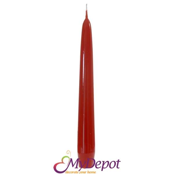 Венецианска свещ червена, к-т 12 бр., 20 см