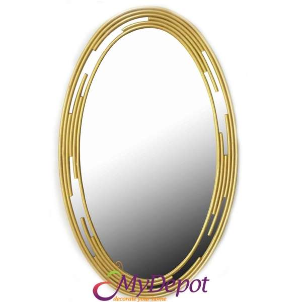 Огледало с метална златна рамка. Размер: 53х86 см