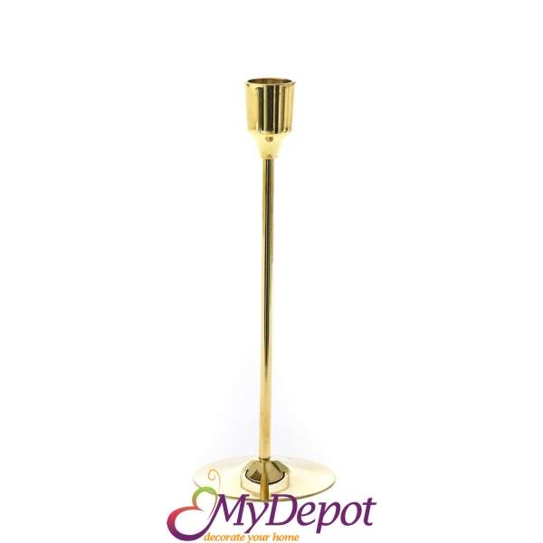 Свещник от месинг в злато, 2,5х7,5х20,5 см