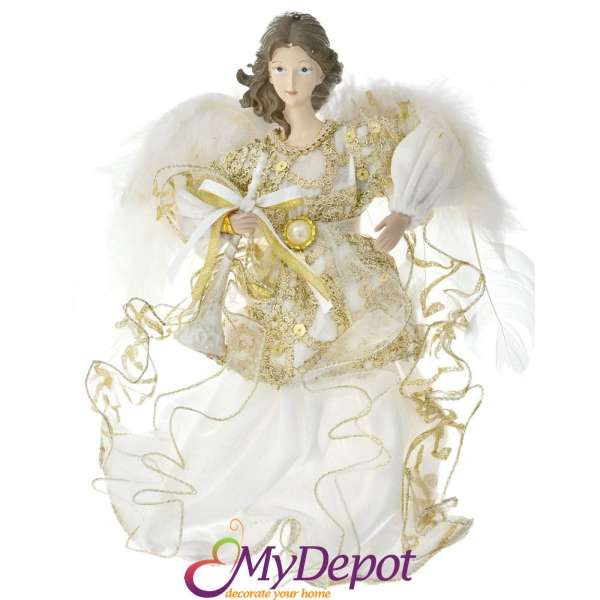 Висулка Ангел с рокля от злато и слонова кост. Размер: 30 см
