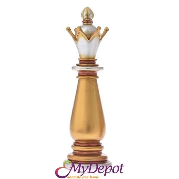 Златна поли шах фигура - Цар. 13х13х40 см