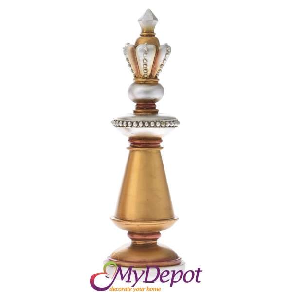Златна поли шах фигура - Царица. 11х11х35 см