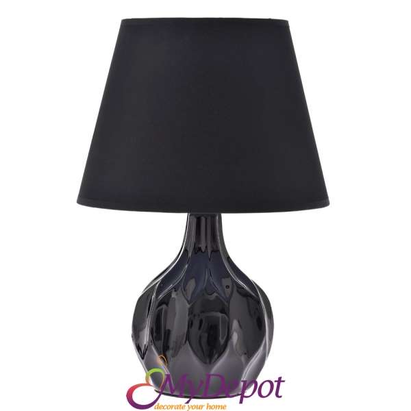 Нощна лампа с черна керамична основа. Размер: Ф 24х43 см
