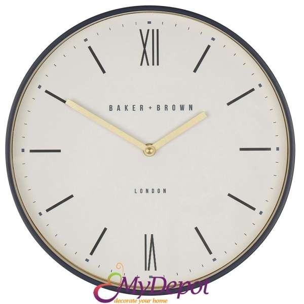 Стенен часовник римски цифри бял, диаметър 30см