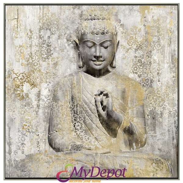 Картина с маслени бои върху канаваца с рамка, Буда. Размер: 82х82 см