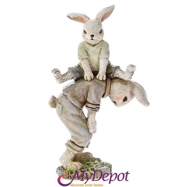 Поли зайчета играещи на прескочи кобилка, 9,5х4,5х15 см
