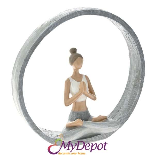 Поли фигурка- жена в йога поза, 22,5х6,5х22  см
