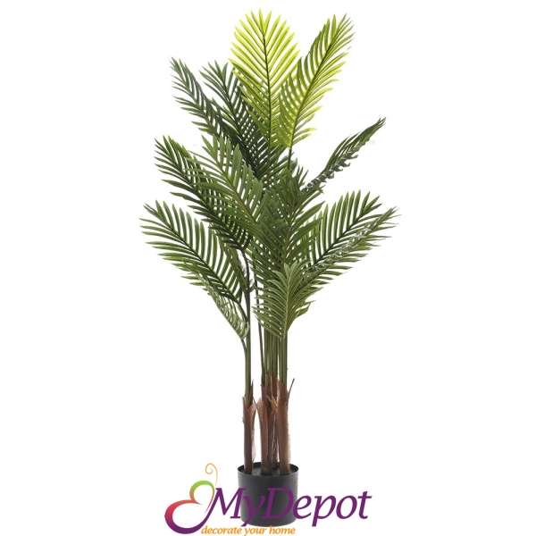 Изкуствено палмово дърво LIVISTONA CHINENSIS с 18 листа в саксия, 120 см