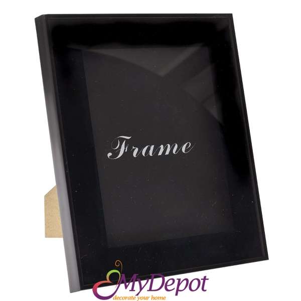 Черна фото рамка със стъкло, 21х26х2 см, за снимка 15х20 см