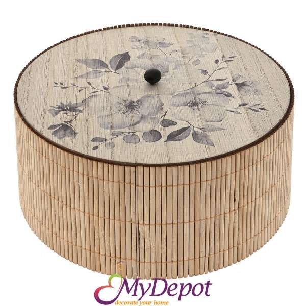Бамбукова кутия с капак, 18х18х10 см