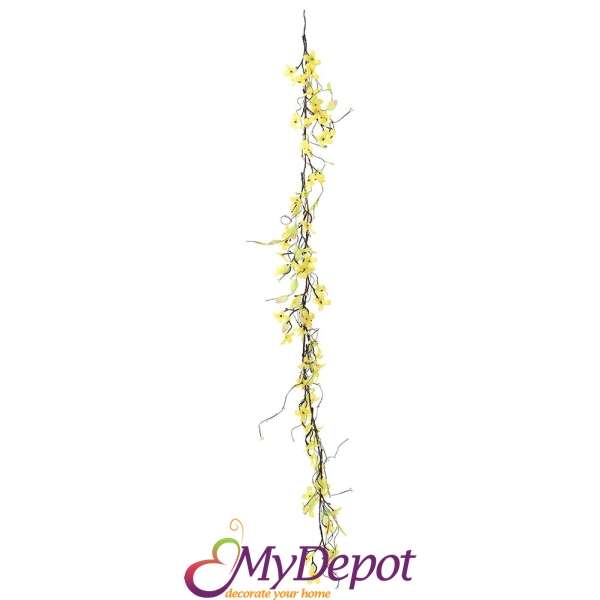 Изкуствен гирлянд с жълти цветчета, 46 см