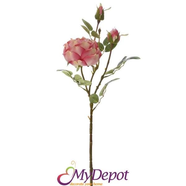 Стрък изкуствен розов Божур, 78 см
