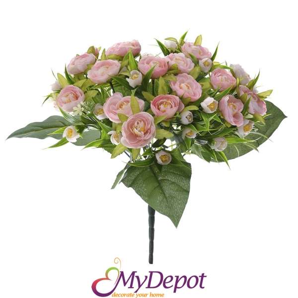 Букет от изксуствена розова Камелия, 38 см