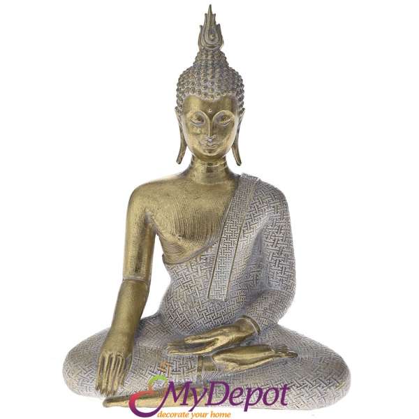 Поли статуетка Буда в злато. Размер: 19,5х10х26 см