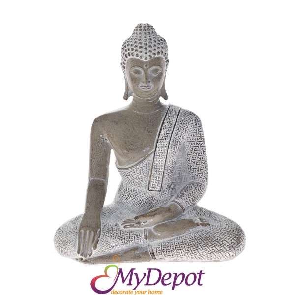 Поли статуетка Буда в сребро. Размер: 19,5х10х26 см