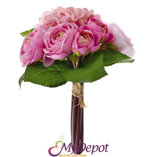 Букет от изкуствени розови рози, 32 см