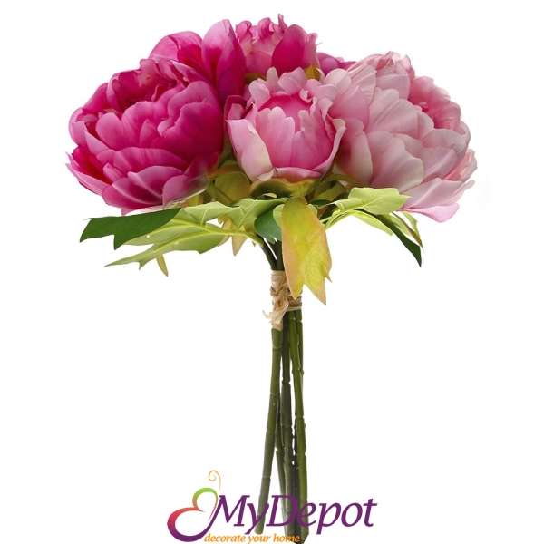 Букет от изкуствени цикламени рози, 32 см