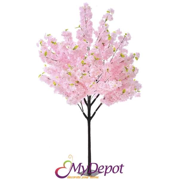 Изкуствено дърво с розови пролетни цветчета, 180 см