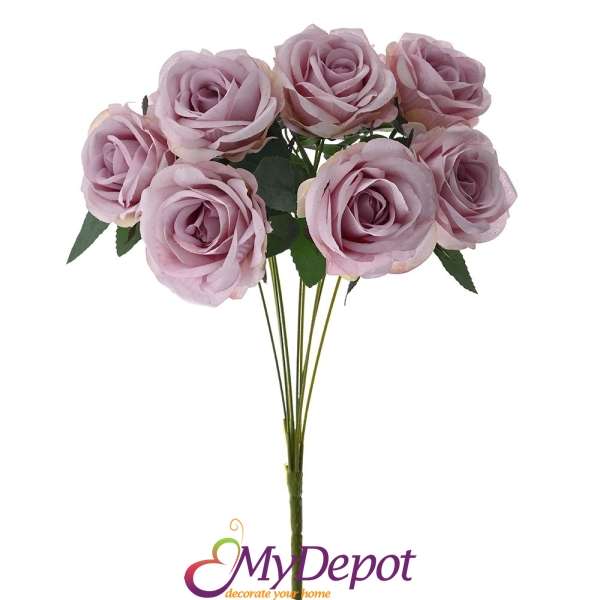 Букет от изкуствени розови рози, 44 см