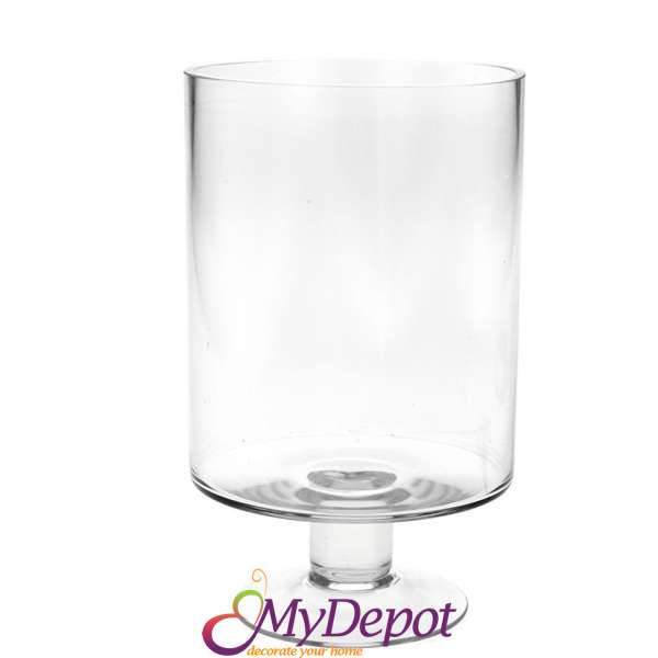 Стъклена ваза от изчистено стъкло на столче, 20х30 см