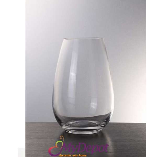 Стъклена ваза от изчистено стъкло, 10х23 см
