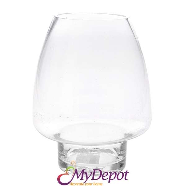Стъклена ваза от изчистено стъкло, 12х25 см