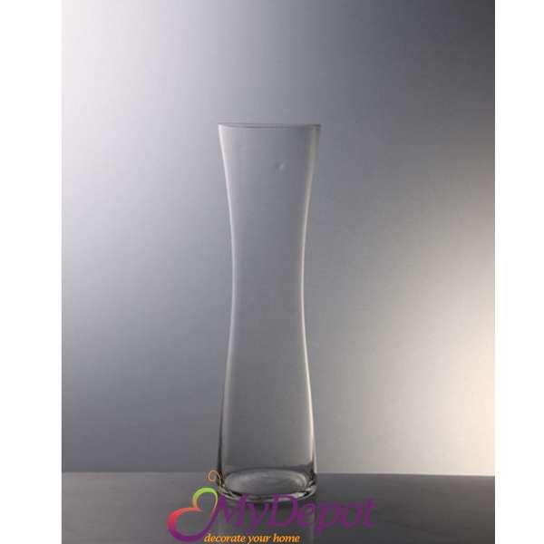 Стъклена ваза от изчистено стъкло, 12х40 см