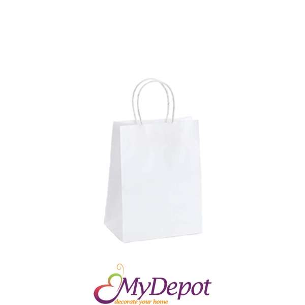 Крафт подаръчна торбичка, бяла, 30х42х12 см