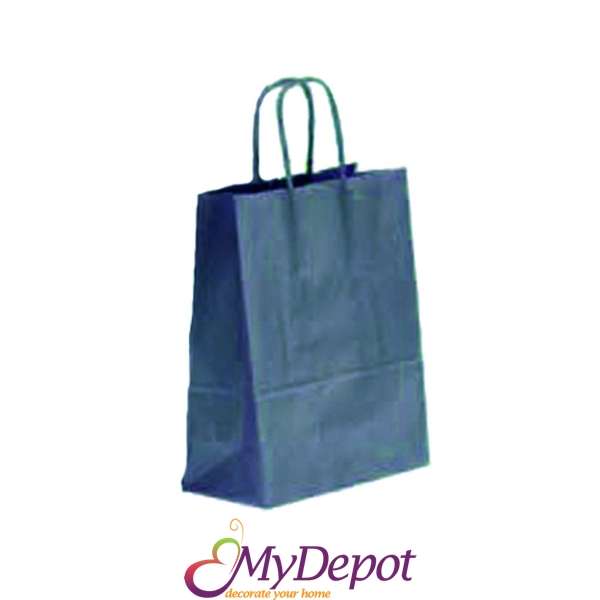 Подаръчна крафт торбичка, синя, 40х55х15см