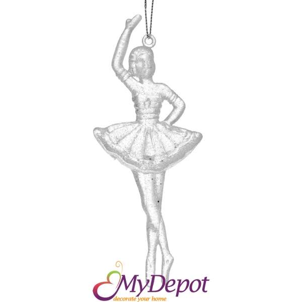 Комплект от 6 бр. прозрачни акрилни балерини, 14 см