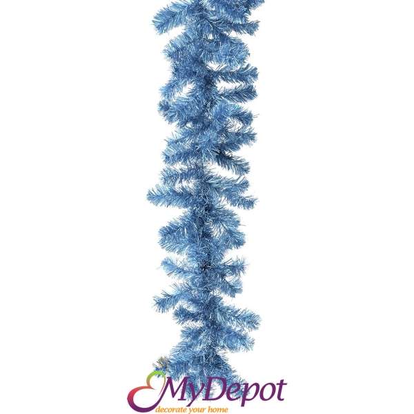 Елхови светло син гирлянд със 180 PVC връхчета, 270 см