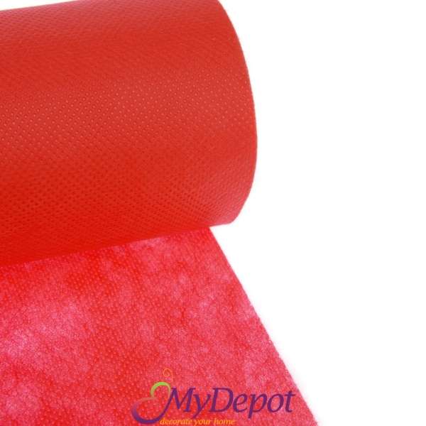 Опаковъчна ролка от еко текстил, червена, 60см Х 18 метра